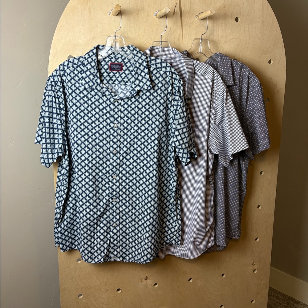 Set of 3 Men’s Patterned UNTUCKit Casual Button Down Short Sleeve Tops XL - Picture 2 of 15